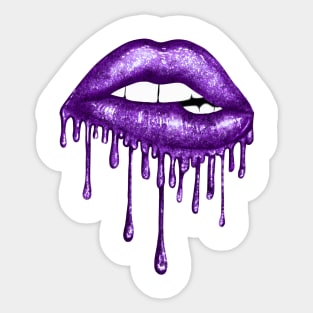 Dripping Deep Purple Lips Sticker